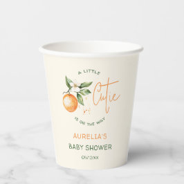 Orange Citrus Kleine Süsse Babydusche Pappbecher