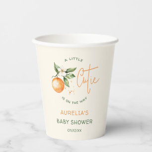 Orange Citrus Kleine Süsse Babydusche Pappbecher