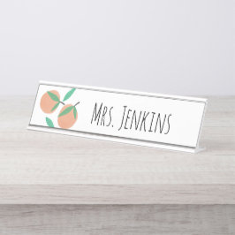 Orange Citrus Lehrer Name Schreibtischnamensplakette