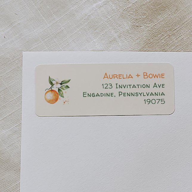 Orange Citrus Little Cutie Baby Return Address (Von Creator hochgeladen)