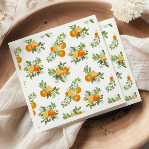 Orange Citrus Little Cutie Baby Shower Serviette