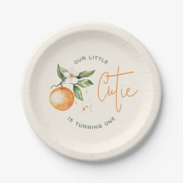 Orange Citrus Little Cutie Birthday Party Paper Pappteller