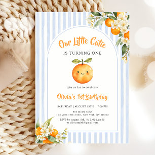 Orange Citrus Little Cutie Geburtstagseinladung Einladung