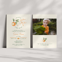 Orange Citrus Little Cutie Geburtstagsfeier Foto