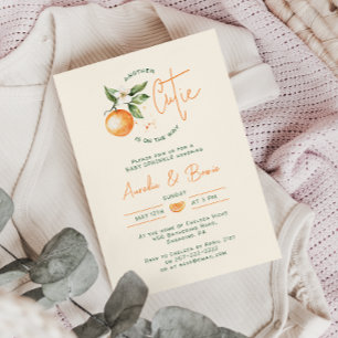 Orange Citrus Little Cutie Paare Baby Sprinkle Einladung