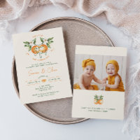 Orange Citrus Little Cuties Doppeltes Foto Geburts