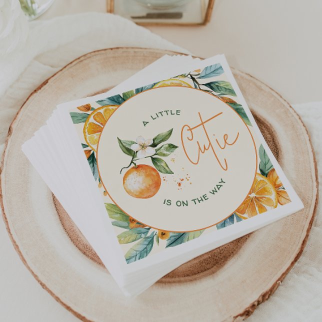 Orange Citrus Little Süsse | Babydusche Napkins Serviette (Von Creator hochgeladen)