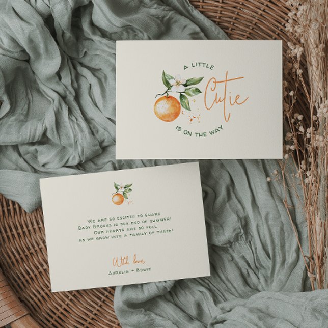 Orange Citrus Little Süsse Schwangerschaft Ankündigung (Von Creator hochgeladen)