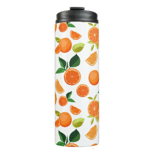 Orange Citrus Muster Reisebecher Frische Fruchts Thermosbecher