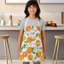 Orange Citrus Pattern Wasserfarben Kinder Name
