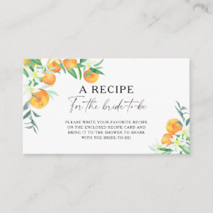 Orange Citrus - Rezept für die zukünftige Braut Begleitkarte