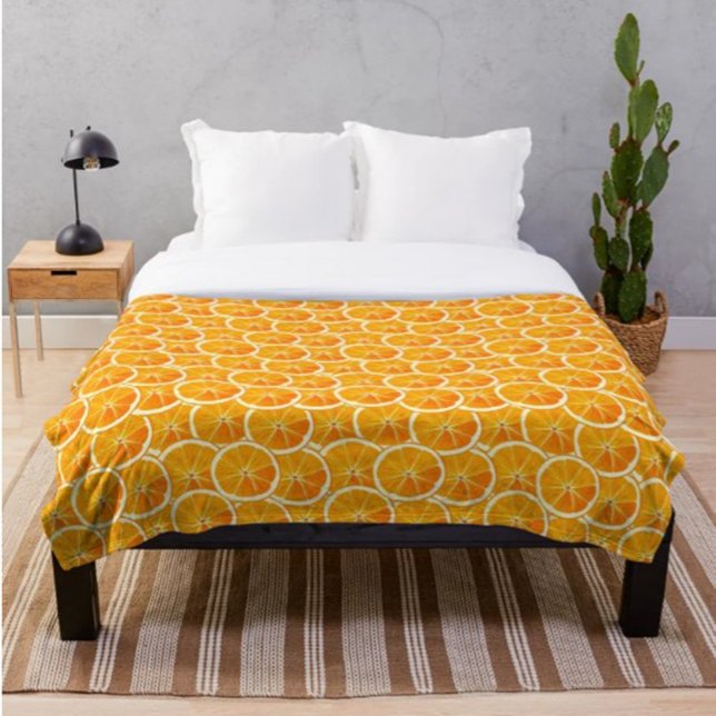Orange Citrus Slices Throw Blanket Fleecedecke (Von Creator hochgeladen)