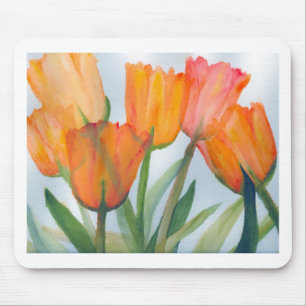 Orange Citrus Tulips Mousepad
