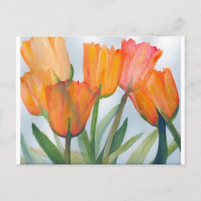 Orange Citrus Tulips Postkarte (Vorderseite)