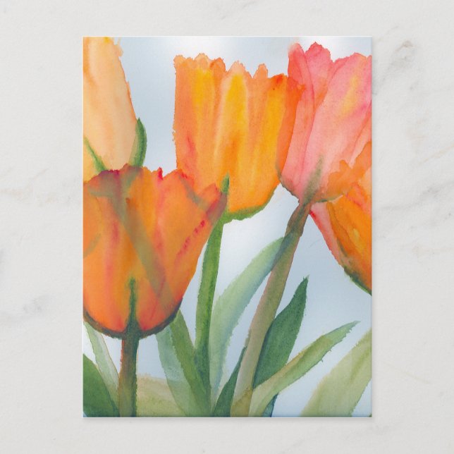 Orange Citrus Tulips Postkarte (Vorderseite)