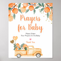 Orange Citrus Vintag Truck Gebete für Baby-Zeichen