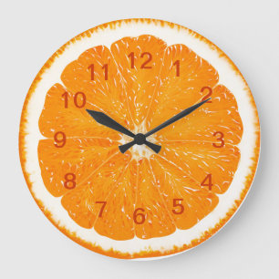 Orange citrus wall clock* große wanduhr