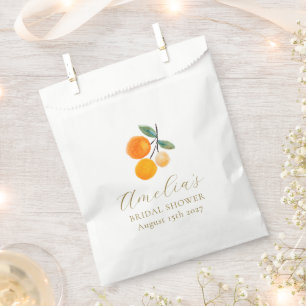 Orange Citrus Watercolor Bridal Brunch Custom Geschenktütchen