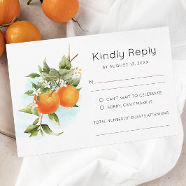 Orange Citrus Wedding RSVP Card Karte