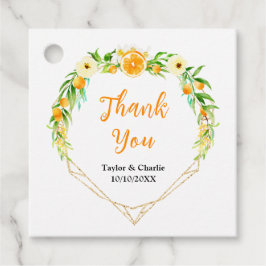 Orange Citrus Wedding Vielen Dank Geschenkanhänger