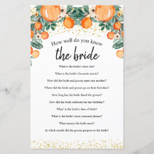 Orange Citrus Wie gut kennen Sie das Bride Game?
