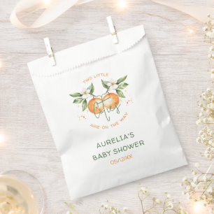 Orange Citrus Zwei Kleine Süße Zwillinge Baby Show Geschenktütchen