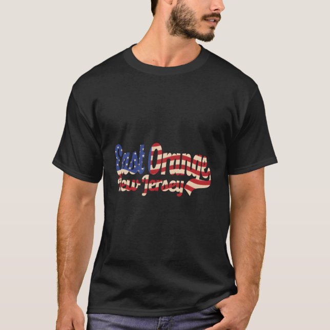 Orange City New Jersey American Flag T-Shirt (Vorderseite)