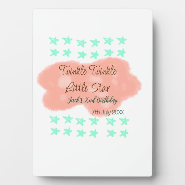 Orange clouds twinkle twinkle little stars green  fotoplatte (Vorderseite)