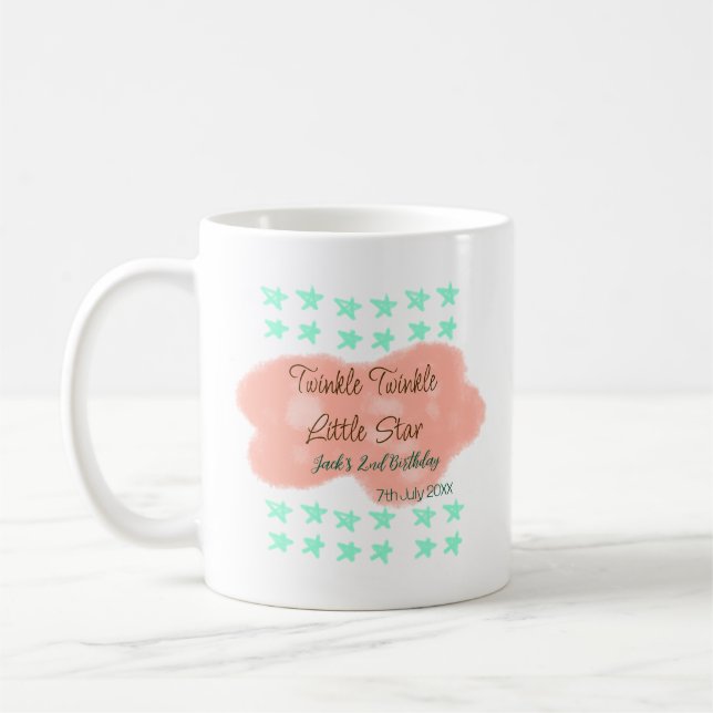 Orange clouds twinkle twinkle little stars green  kaffeetasse (Links)