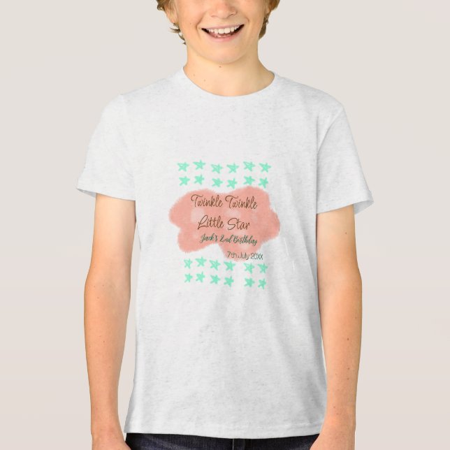 Orange clouds twinkle twinkle little stars green  Tri-Blend shirt (Vorderseite)