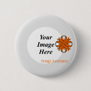 Orange Clover Ribbon Template by Kenneth Yoncich Button