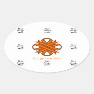 Orange Clover Ribbon Template by Kenneth Yoncich Ovaler Aufkleber