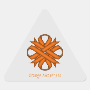 Orange Clover Ribbon von Kenneth Yoncich Dreieckiger Aufkleber