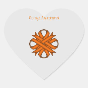 Orange Clover Ribbon von Kenneth Yoncich Herz-Aufkleber