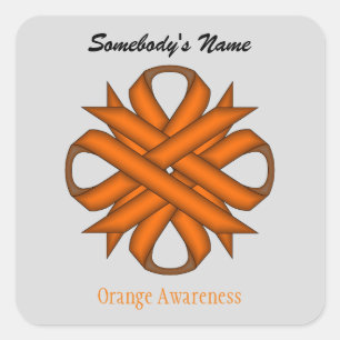 Orange Clover Ribbon von Kenneth Yoncich Quadratischer Aufkleber