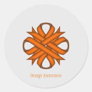 Orange Clover Ribbon von Kenneth Yoncich Runder Aufkleber