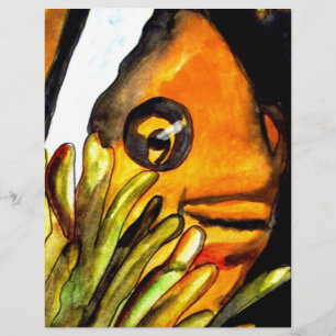 Orange Clown Aquarell Originale Malerei
