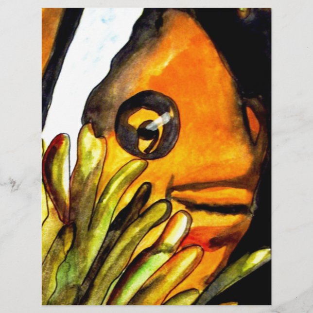 Orange Clown Aquarell Originale Malerei (Vorderseite)