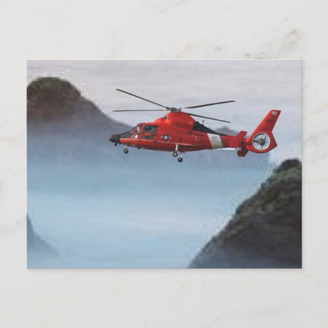 Orange Coast Guard Hubschrauber Postkarte (Vorderseite)