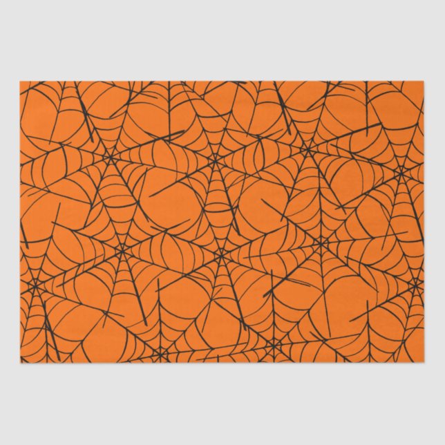 Orange Cobweb Halloween  Seidenpapier (Vorderseite)