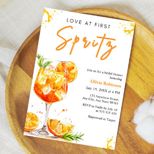Orange Cocktail Liebe auf den ersten Spritzer Jung Einladung