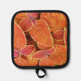 Orange Coleus Blätter Floral Topflappen
