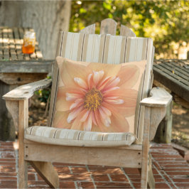 Orange Collarette Dahlia Floral Kissen
