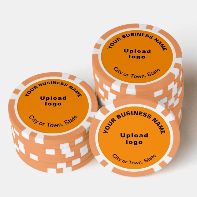 Orange Color Business Brand auf Poker Chips (Stapel)