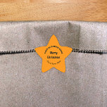 Orange Color Christmas Business Star Shape Sticker<br><div class="desc">Frohe Weihnachten! Einer der bekanntesten Feiertage des Jahres. Es ist auch eine der besten Jahreszeiten für Werbung für Ihr Unternehmen. Starform Aufkleber mit fröhlichen Weihnachtsgrüßen, Ihrem Firmennamen, Stadt oder Stadt und Staat. Sie können es als Zubehör für Ihr Produktverpackungsmaterial verwenden, um Ihren Produktnamen zu fördern. Sie können es auch als...</div>