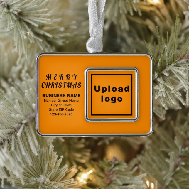 Orange Color Gerahmtes Rechteck Rahmen-Ornament Silber (Baum)