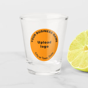 Orange Color Round Business Brand on Shot Glass Schnapsglas