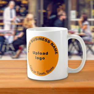 Orange Color Round Shape Business-Marke auf Tasse