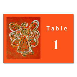 Orange Color Series Engel Custom Table Card Tischnummer