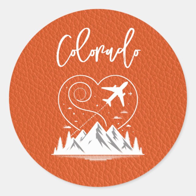 Orange Colorado Passport Runder Aufkleber (Vorderseite)